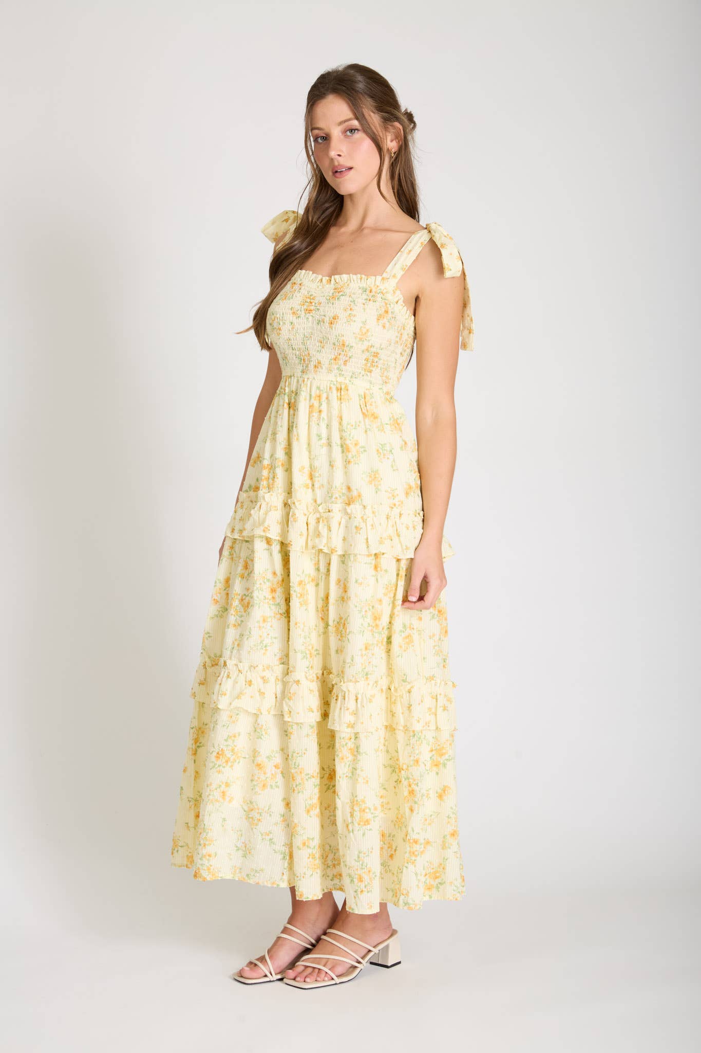 Sweetheart Smocked Midikjole