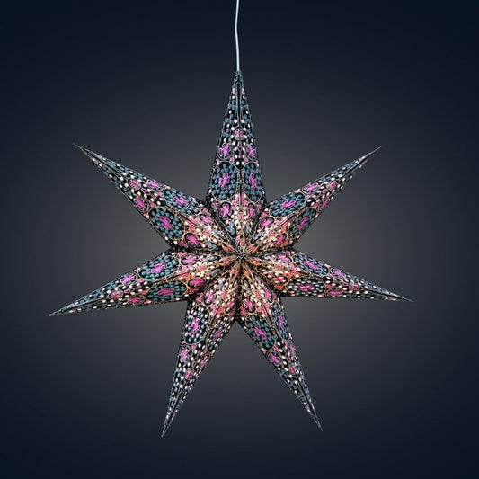 Adventsstjerne Cathedral Svart/Rosa 38 cm