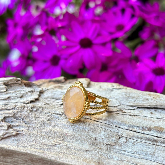 Faceted Rose Quartz Ring