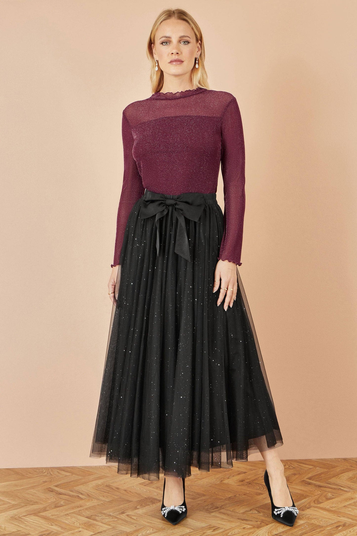 Tyllskjørt Bow Svart