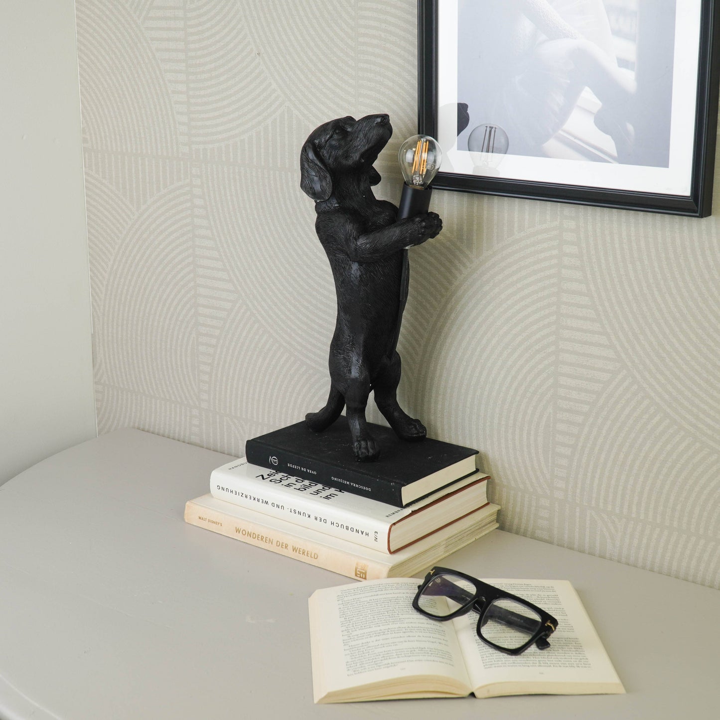 Dachshund Lampe Svart