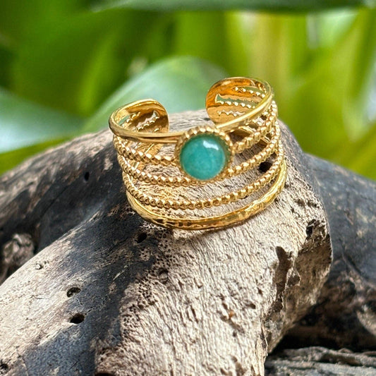 Amazonite Multi Band Ring