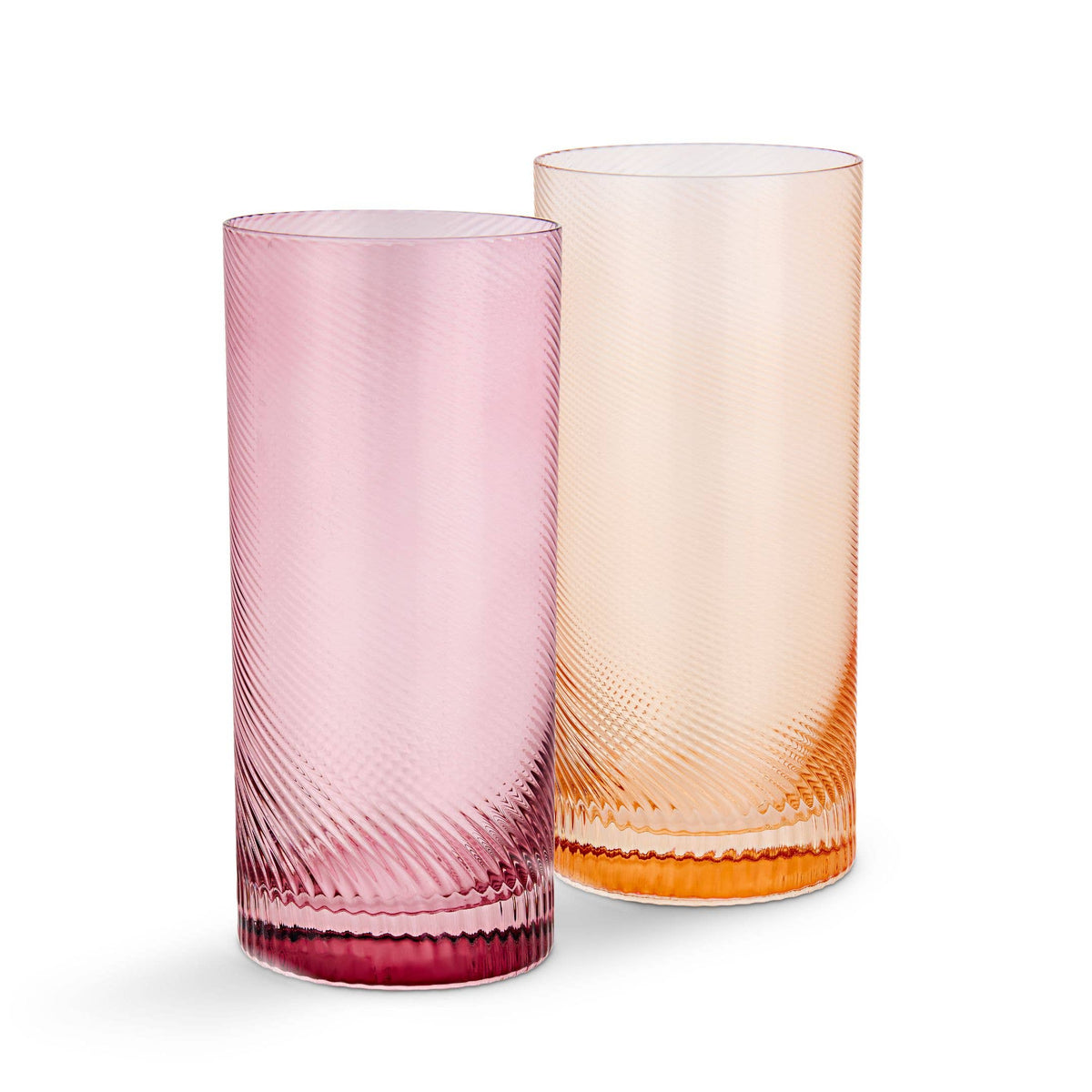 Twist Highball Tumblers Pink