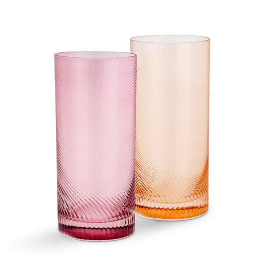 Twist Highball Tumblers Pink