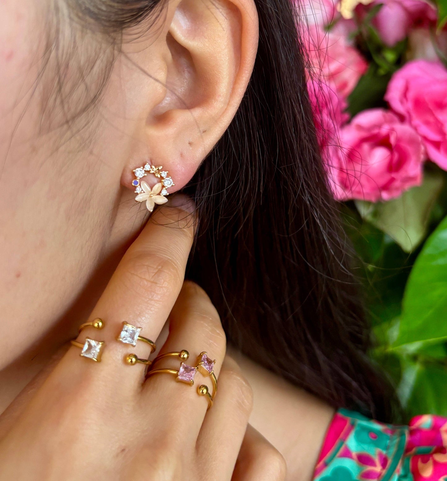 Flower Wreath Øredobber