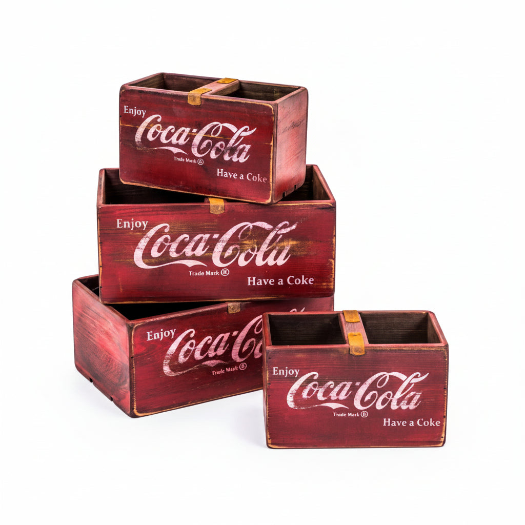 Antiqued Wooden Cola Boxes