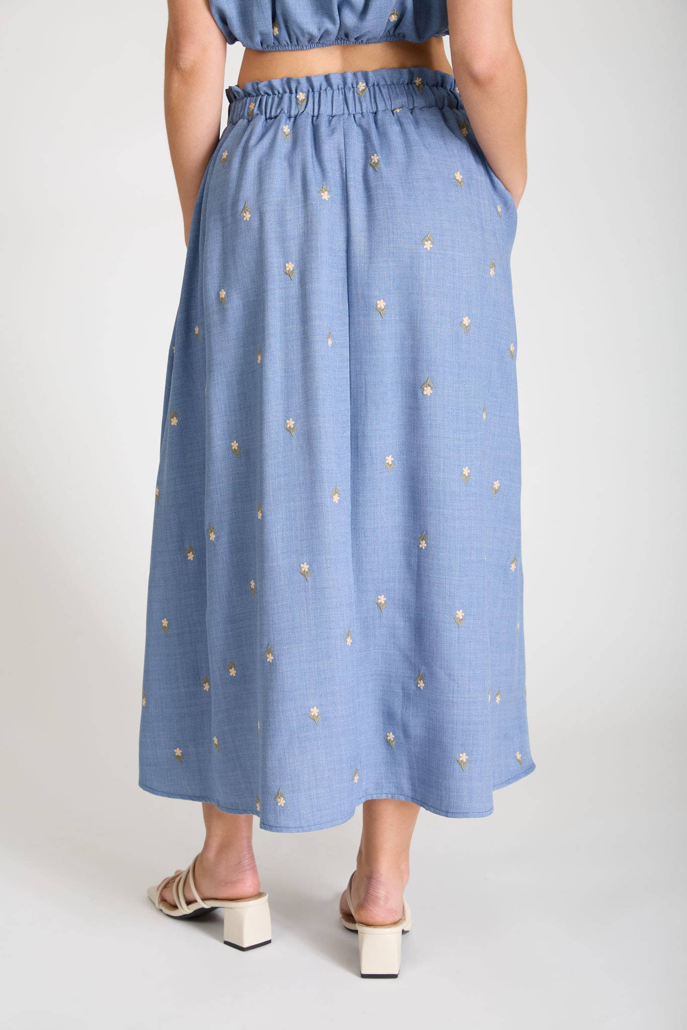Floral Ruffle Midiskirt