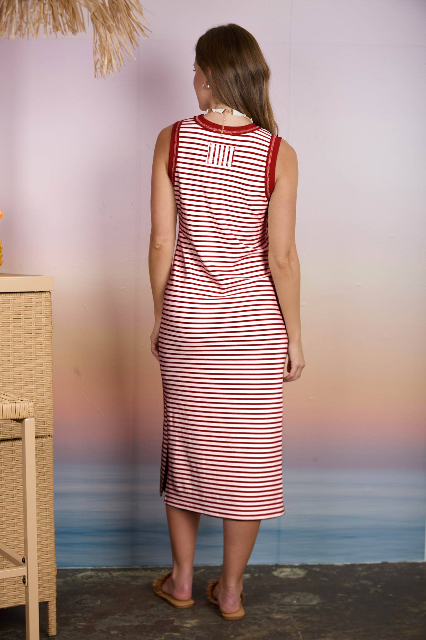 Stripe Knit Midikjole