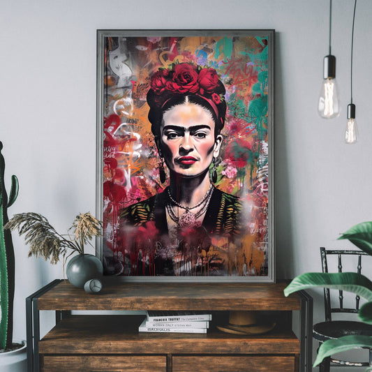 Frida Kahlo Graffiti Plakat