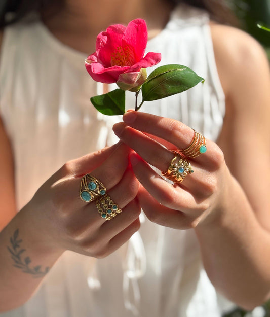 Amazonite Multi Band Ring