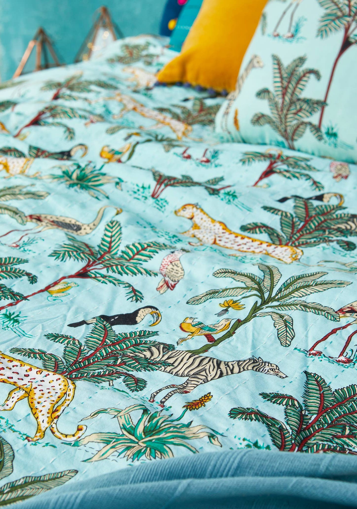 Jungle Print Jade Sengeteppe