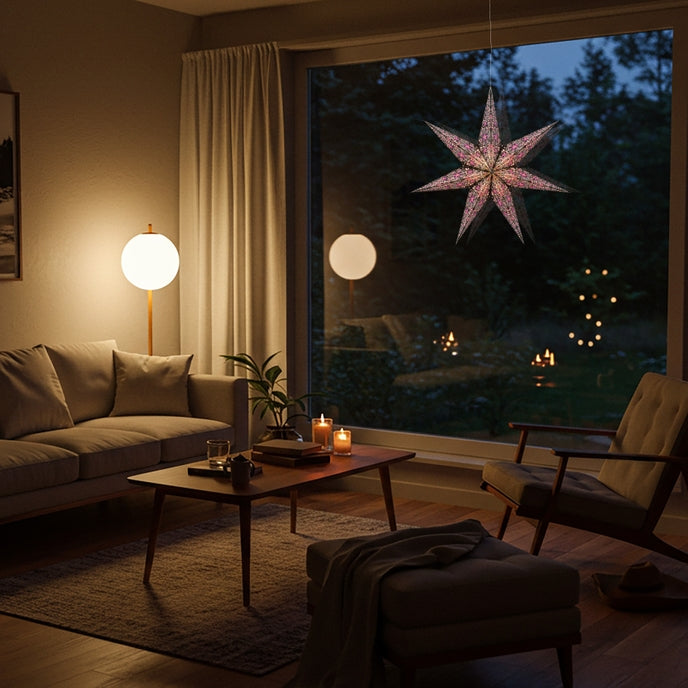 Adventsstjerne Cathedral Svart/Rosa 58 cm