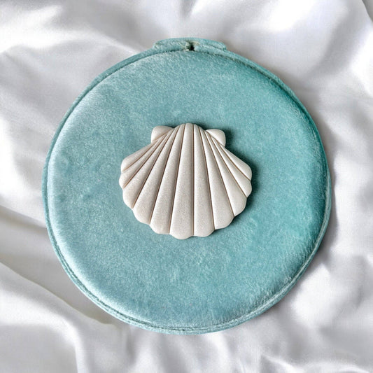 Reisesmykkeskrin Blue with White Shell