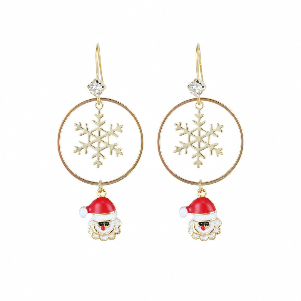 Snowflake and Santa Øreringer