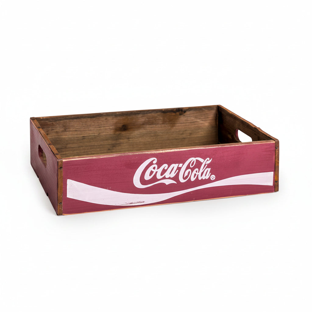Antiqued Red Cola Wooden Tray