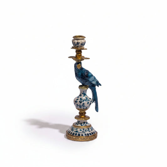 Blå Antique Parrot Lysholder
