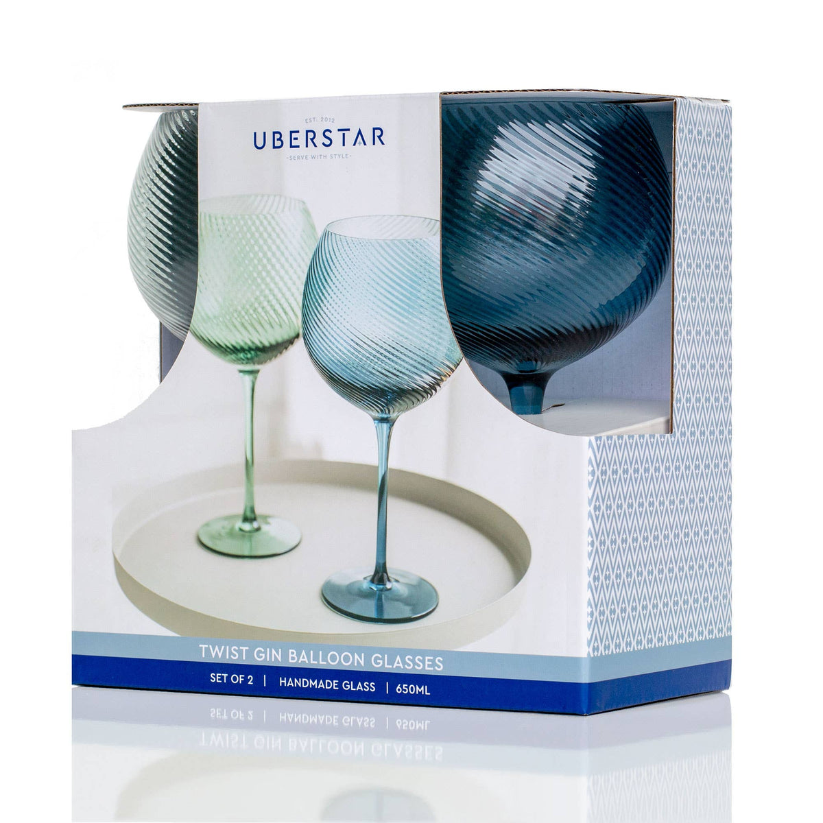 Twist Gin Glass Blue