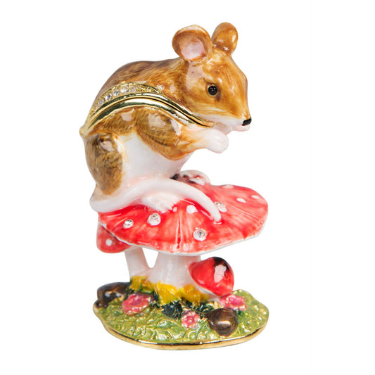 Mouse on Toadstool Smykkeskrin