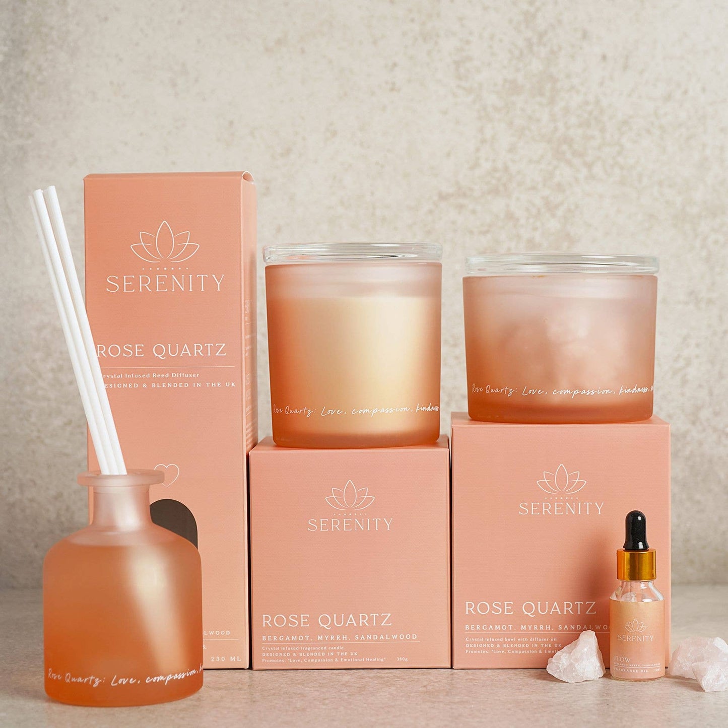 Rose Quartz Crystal Diffuser & Olje