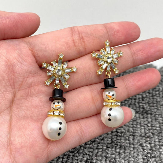Snowman Snowflake Earrings