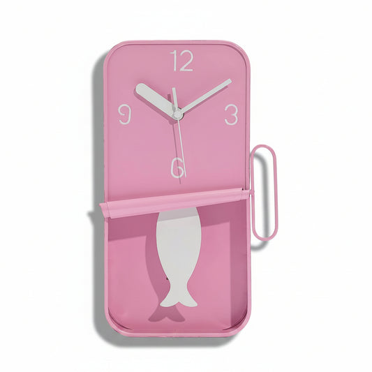 Pink Sardine Wall Clock