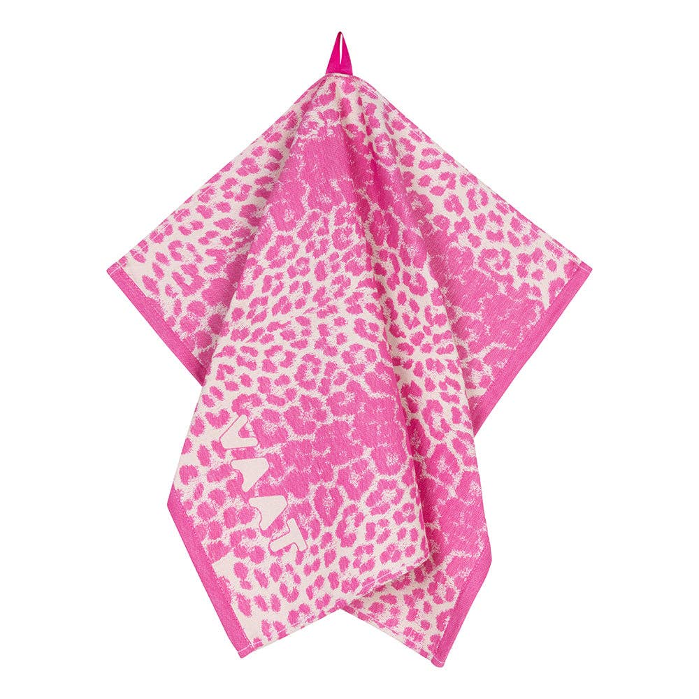 Gavesett kjøkkenhåndklær Leopard pink