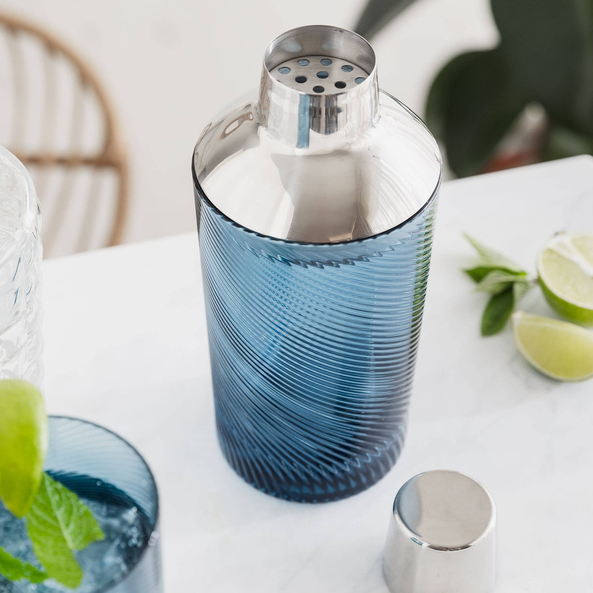 Blue Twist Cocktail Shaker