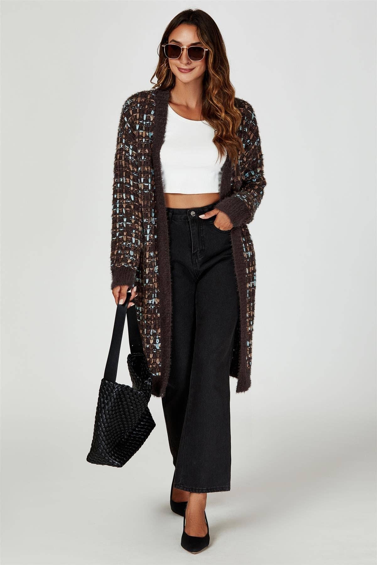 Boucle Check Cardigan