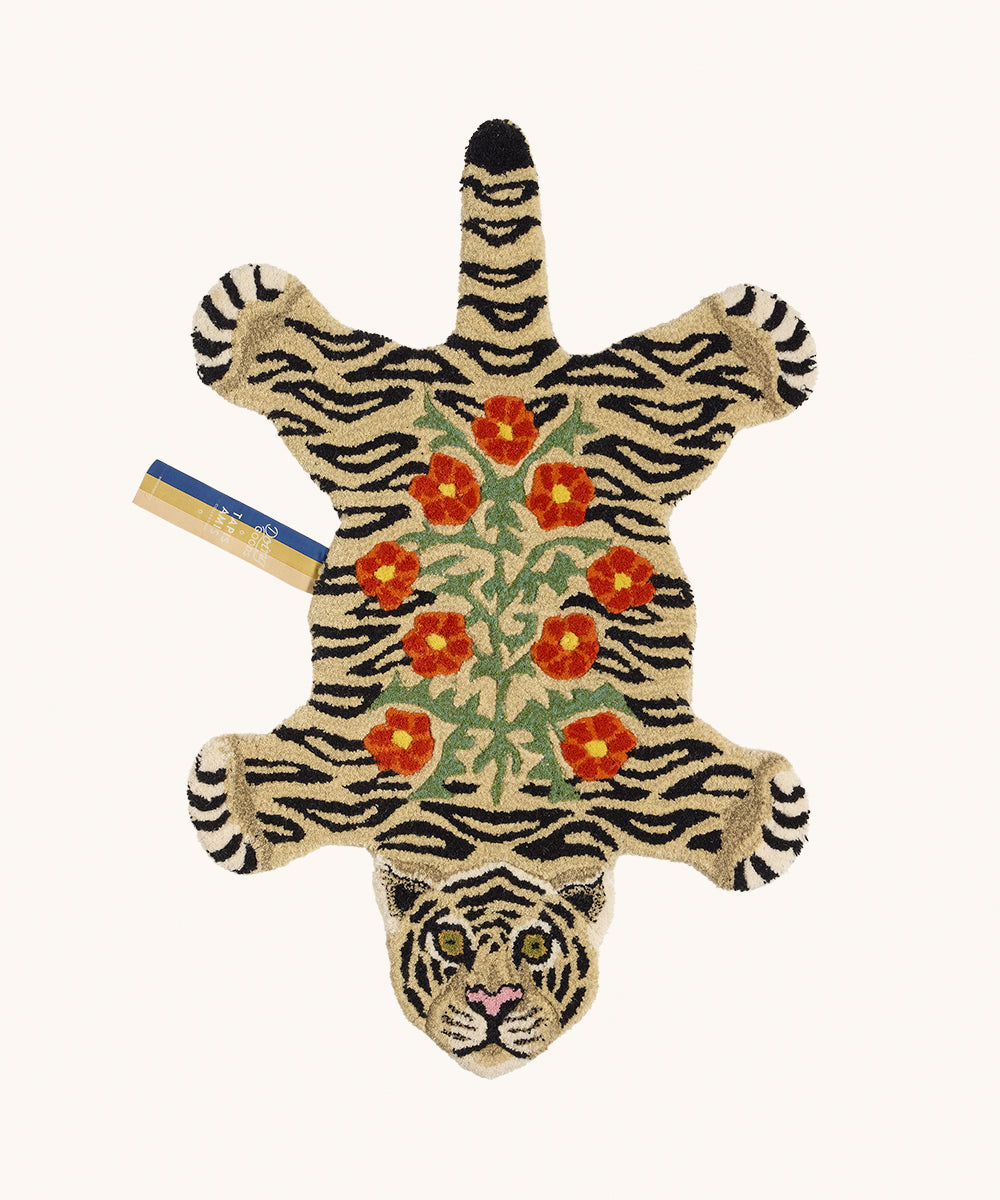 Floral White Tiger Teppe