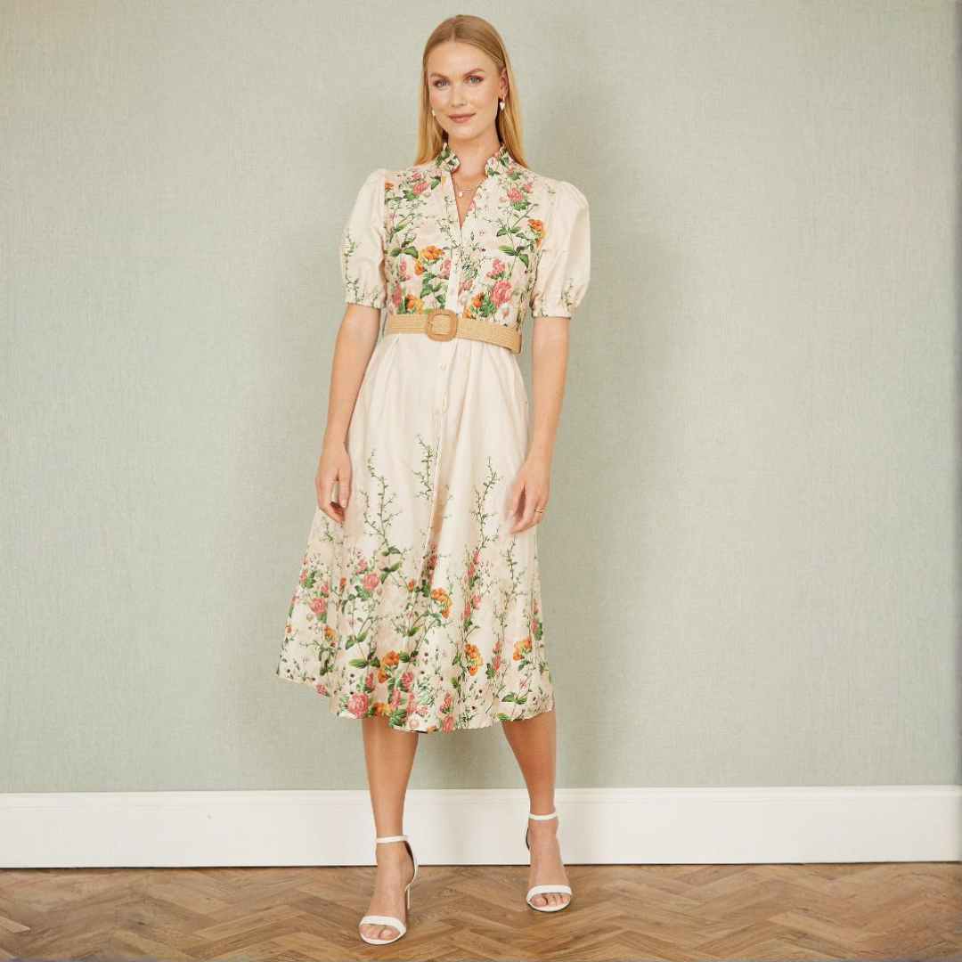 Floral Midi Skjortekjole