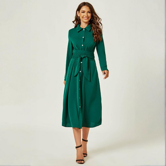 Green Wrap Skjortekjole