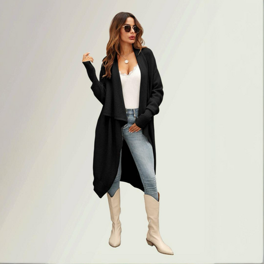 Black Pleat Cardigan