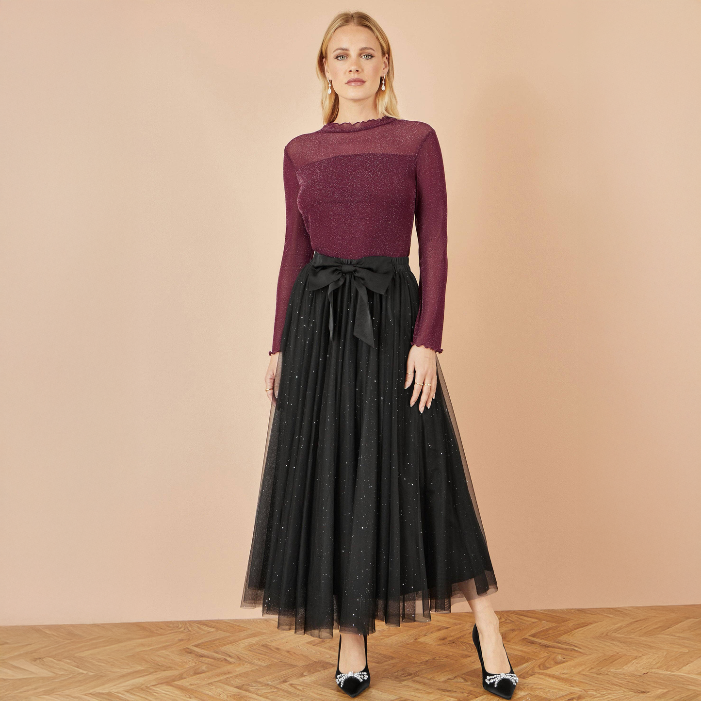 Tyllskjørt Bow Svart