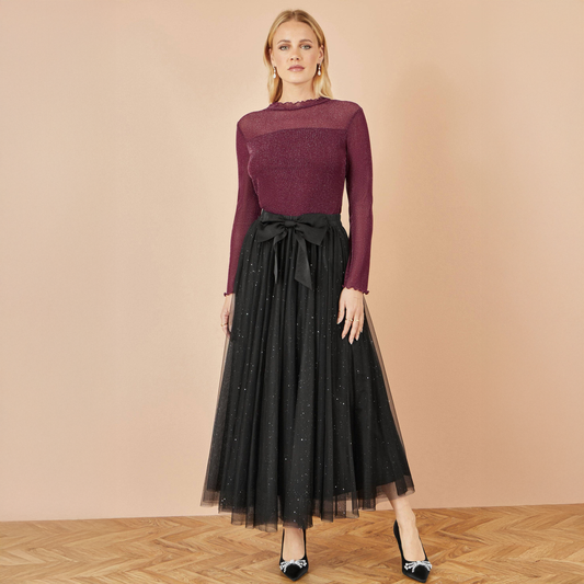 Tyllskjørt Bow Svart