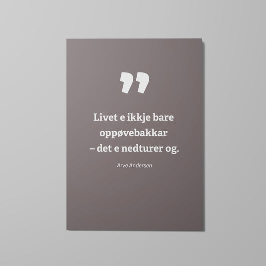 Kort, Ikkje bare oppoverbakker