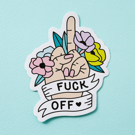 Fuck Off Floral Klistremerke