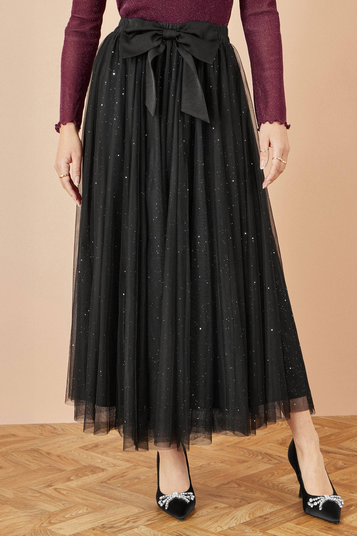 Tyllskjørt Bow Svart