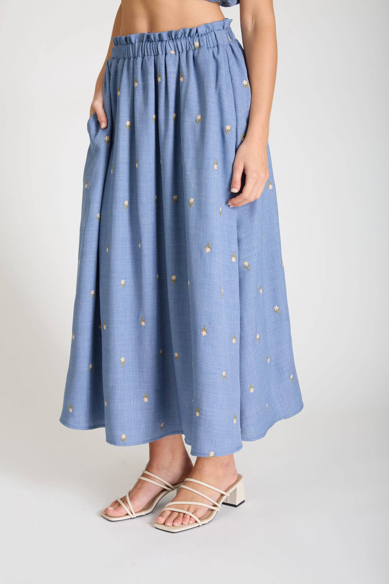 Floral Ruffle Midiskirt