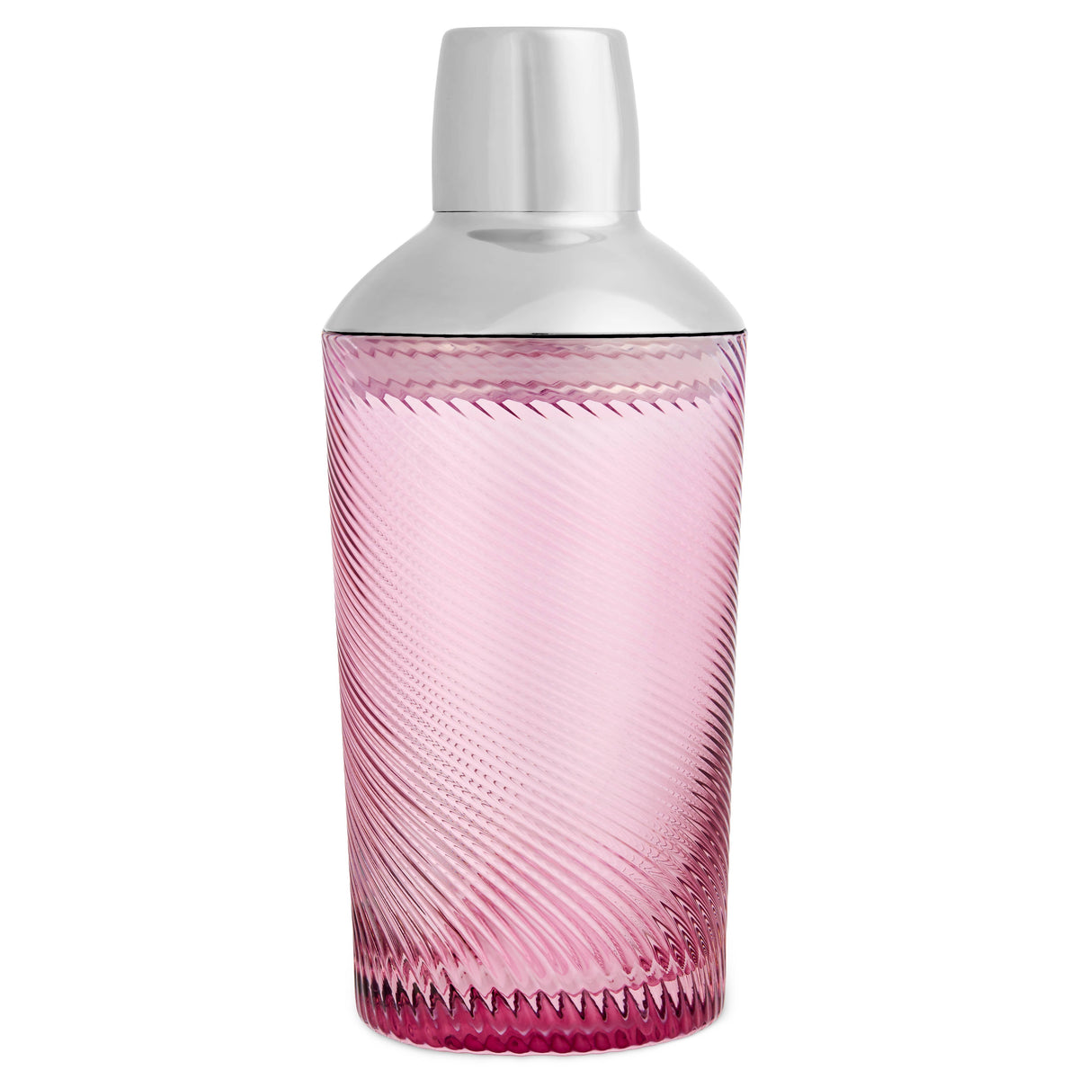 Pink Twist Glass Cocktail Shaker