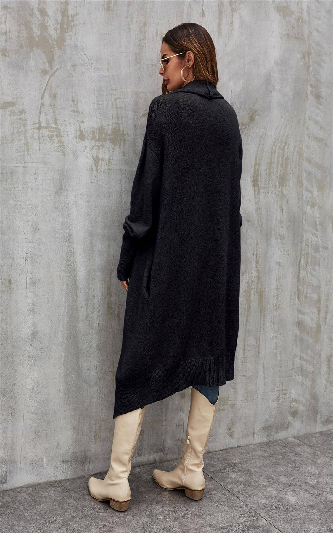 Black Pleat Cardigan