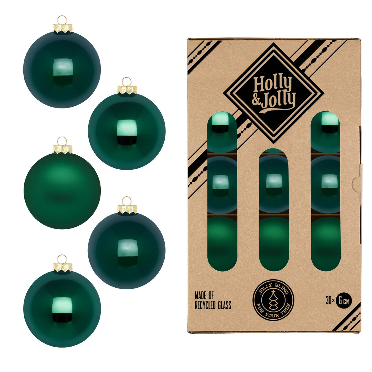 Glsskuler Fir green 6 cm