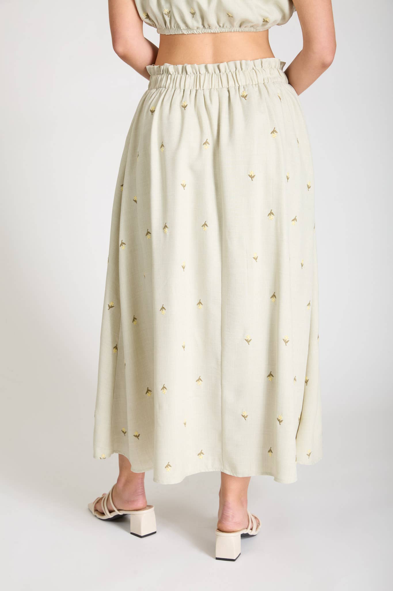 Floral Ruffle Midiskirt