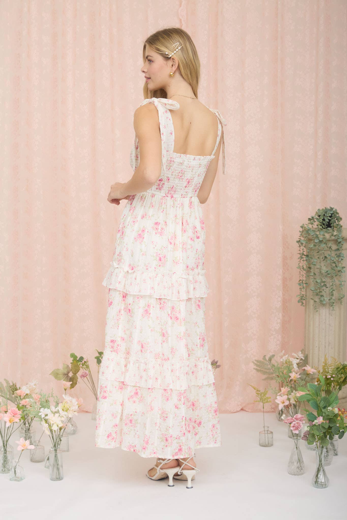 Sweetheart Smocked Midikjole