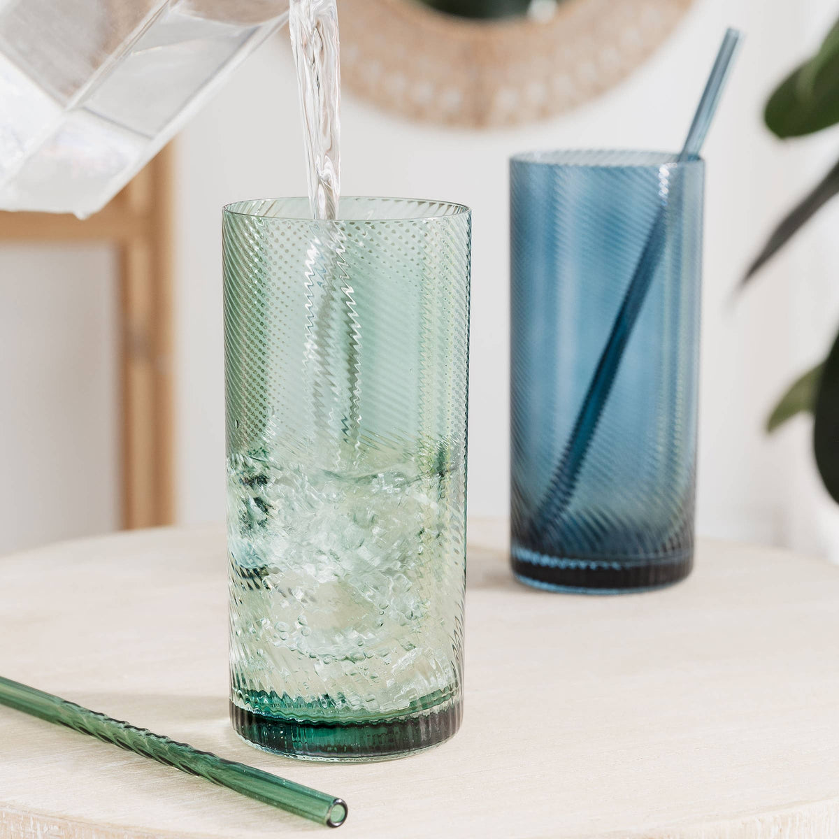 Twist Highball Tumblers Blue