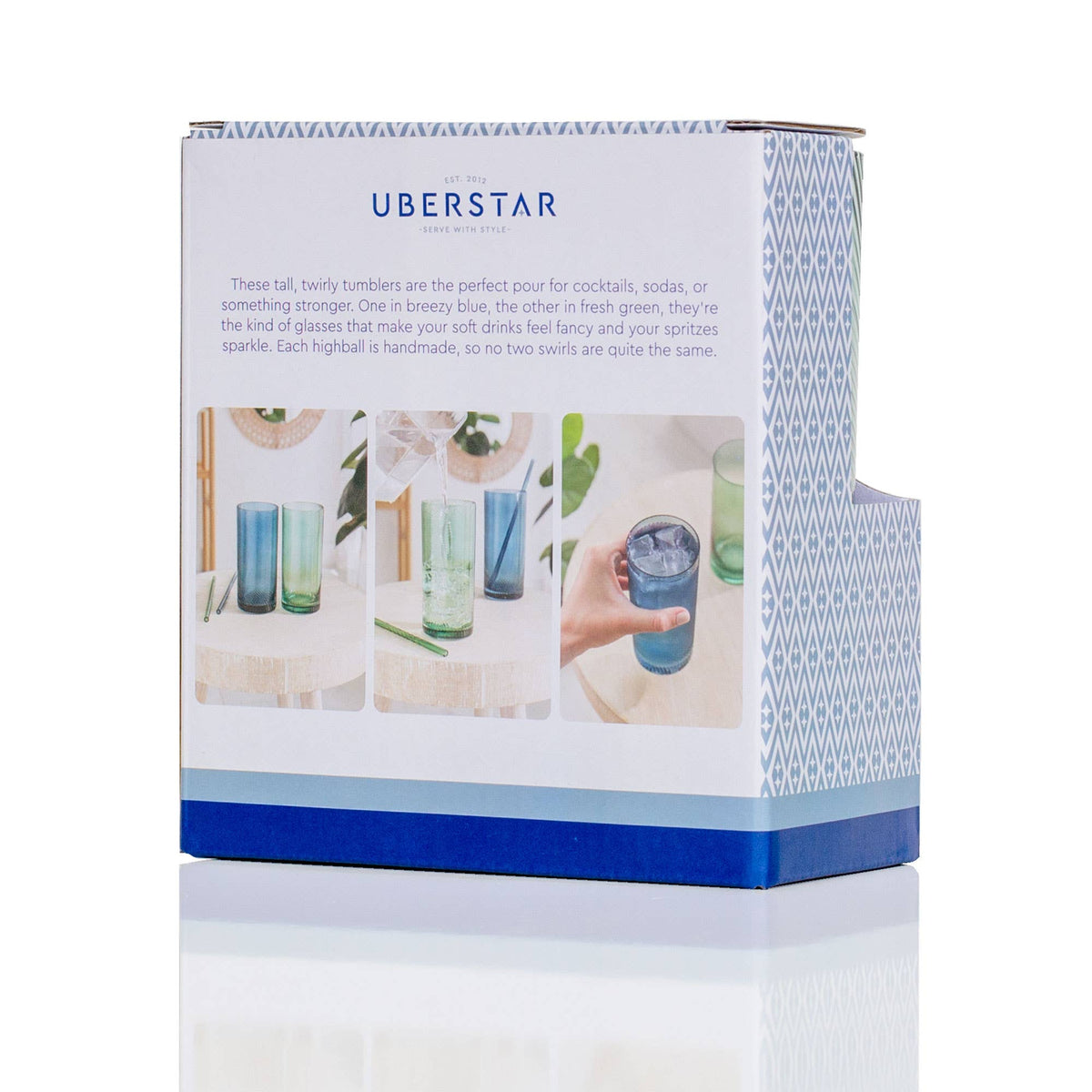 Twist Highball Tumblers Blue