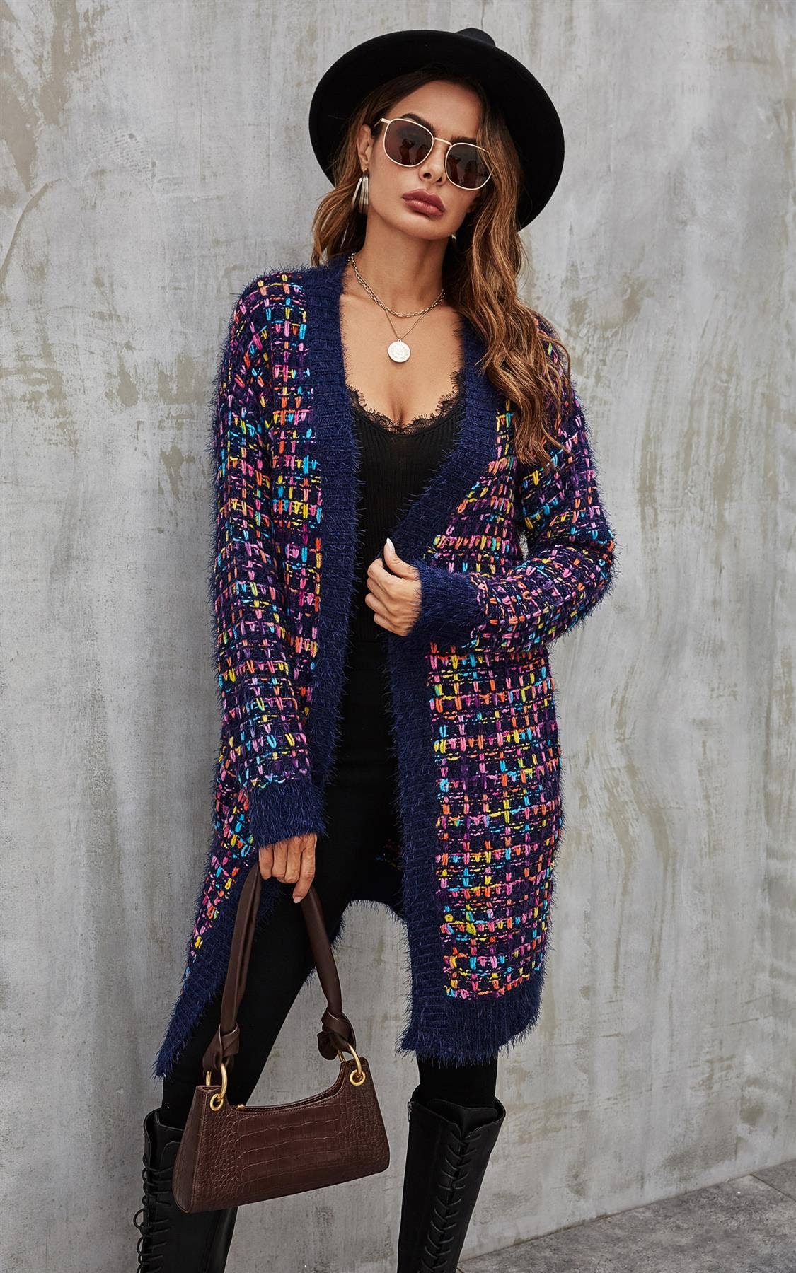 Multi Speckles Boucle Cardigan