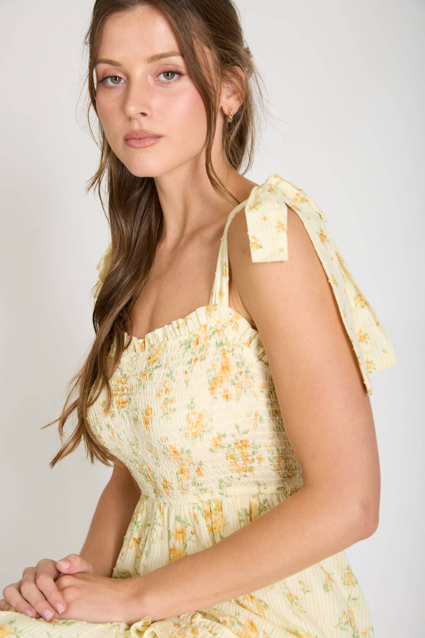Sweetheart Smocked Midikjole