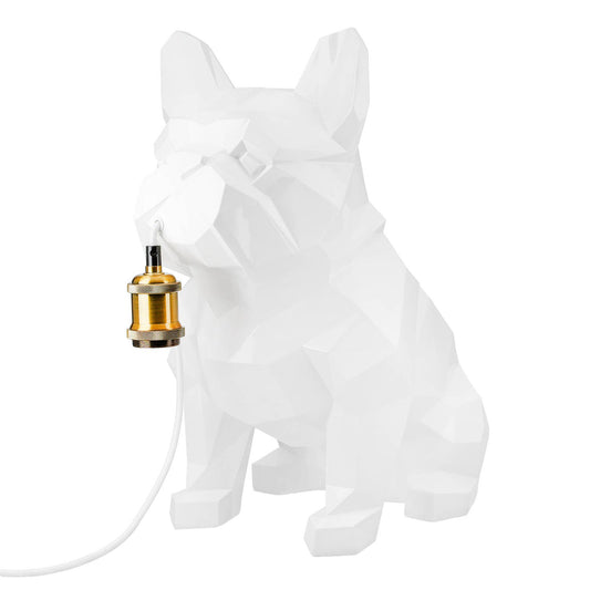 Frenchie Geo Hvit Bordlampe