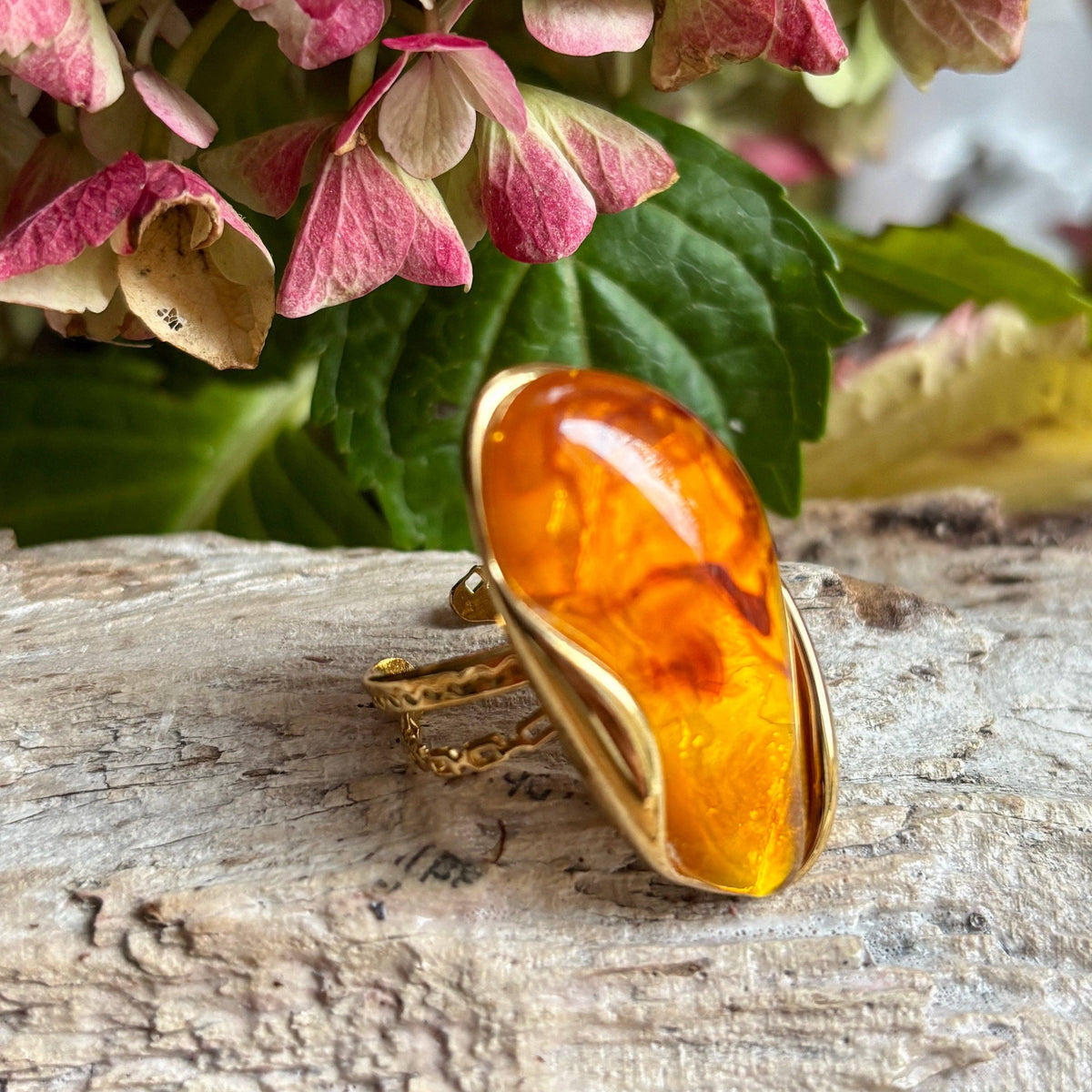 Resin Amber Ring