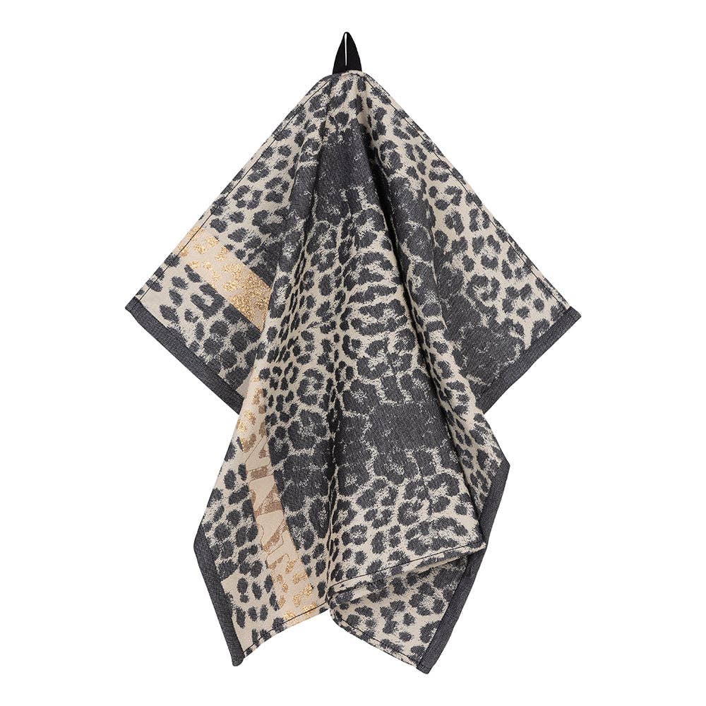 Gavesett kjøkkenhåndklær Leopard black